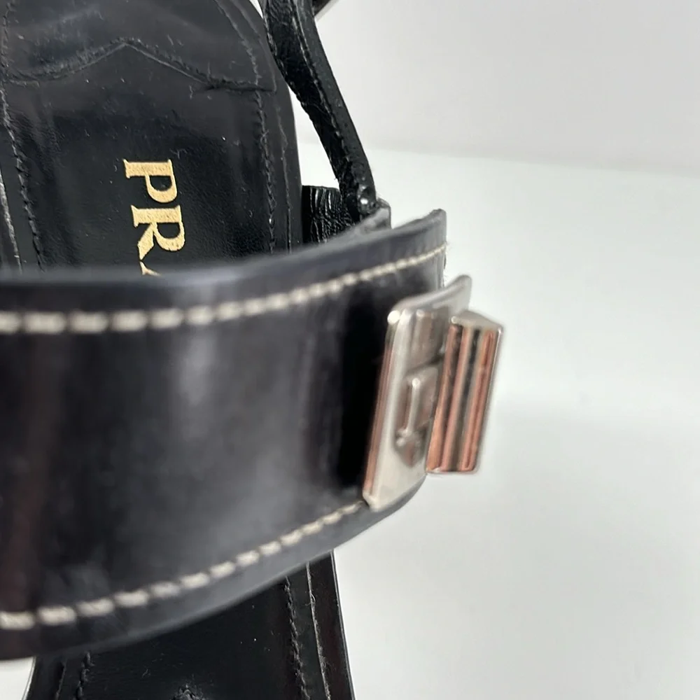 PRADA Block High Heel Sandals Sz 39 - Picture 7 of 16